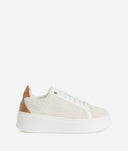 ALVIERO MARTINI Sneaker in tessuto effetto rafia intrecciato con passalaccio 1C Bianche