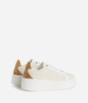 ALVIERO MARTINI Sneaker in tessuto effetto rafia intrecciato con passalaccio 1C Bianche