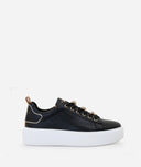 ALVIERO MARTINI Sneaker in eco nappa liscia con passalacci strass Nere