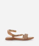 ALVIERO MARTINI Sandali intrecciati in eco nappa con strass Geo Classic