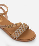 ALVIERO MARTINI Sandali intrecciati in eco nappa con strass Geo Classic
