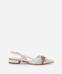 ALVIERO MARTINI Slingback a punta in nappa Avorio