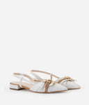 ALVIERO MARTINI Slingback a punta in nappa Avorio