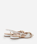 ALVIERO MARTINI Slingback a punta in nappa Avorio