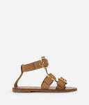 ALVIERO MARTINI Sandali in pelle scamosciata con fibbie Cuoio