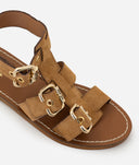 ALVIERO MARTINI Sandali in pelle scamosciata con fibbie Cuoio