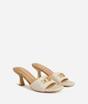 ALVIERO MARTINI Mules in eco nappa con gioiello 1C Bianche