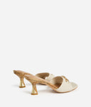 ALVIERO MARTINI Mules in eco nappa con gioiello 1C Bianche