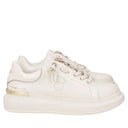 TOSCA BLU Sneaker Carol in pelle con cuori in strass colore beige