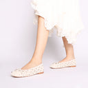 TOSCA BLU Ballerina Chantilly con perle colore avorio