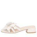 TOSCA BLU Sandalo flat Lisbona in pelle con accessorio colore avorio