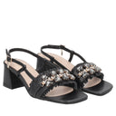 TOSCA BLU Sandalo Malindi elegante con accessorio gioiello colore nero