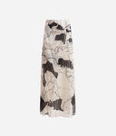ALVIERO MARTINI Gonna lunga in organza lurex Geo Mondo Bianca e Nera