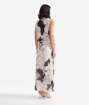 ALVIERO MARTINI Gonna lunga in organza lurex Geo Mondo Bianca e Nera