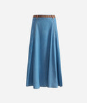 ALVIERO MARTINI Gonna con baschina in denim leggero Blu Bleach