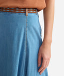 ALVIERO MARTINI Gonna con baschina in denim leggero Blu Bleach
