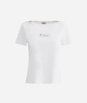 ALVIERO MARTINI T-shirt in jersey di cotone stretch con spalline Geo Classic Bianca