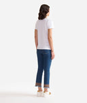ALVIERO MARTINI T-shirt in jersey di cotone stretch con spalline Geo Classic Bianca
