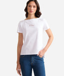 ALVIERO MARTINI T-shirt in jersey di cotone stretch con spalline Geo Classic Bianca