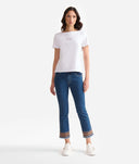 ALVIERO MARTINI T-shirt in jersey di cotone stretch con spalline Geo Classic Bianca