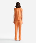 ALVIERO MARTINI Blusa in lino e viscosa con rever Geo Classic Arancio Terra