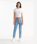ALVIERO MARTINI Jeans in denim leggero con vita a caramella Blu Bleach