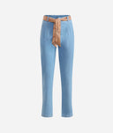 ALVIERO MARTINI Jeans in denim leggero con vita a caramella Blu Bleach
