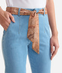 ALVIERO MARTINI Jeans in denim leggero con vita a caramella Blu Bleach