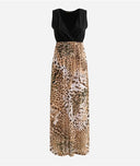 ALVIERO MARTINI Geo Animalier abito in jersey e crêpe Beige Maculato