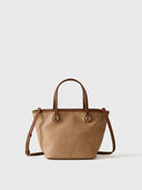 BORBONESE FLIGHT BORSA SHOPPING SMALL Borsa a spalla di Tela rivestita Op e Pelle