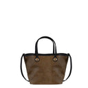 BORBONESE FLIGHT BORSA SHOPPING SMALL Borsa a spalla di Tela rivestita Op e Pelle