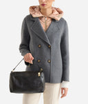 Alviero Martini Antique Geo Leather bauletto Nero
