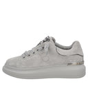 Tosca blu Sneaker Luxe in suede con pietre gioiello colore grigio scuro