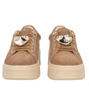 Tosca blu Sneaker Sweet City in suede con cuore gioiello colore cuoio