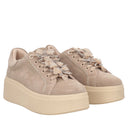 Tosca blu Sneaker Sweet City in suede con fiocchetti colore beige