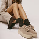 Tosca blu Sneaker Sweet City in suede con fiocchetti colore beige