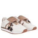 Tosca blu Sneaker Eclipse in cavallino con charm colore bianco/cuoio