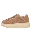 Tosca blu Sneaker City Jungle con strass colore cuoio