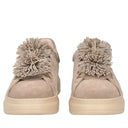 Tosca blu Sneaker Luxe in suede con pompon strass colore beige
