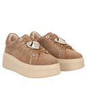 Tosca blu Sneaker Sweet City in suede con cuore gioiello colore cuoio