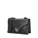 Tosca blu Tracollina Sweet Bag in pelle con cuore colore nero