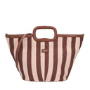 Tosca blu Borsa a mano grande Pantelleria a righe colore marrone