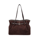 Tosca blu Shopping bag in suede Pattie colore testa di moro