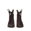 Tosca blu Stivaletto Frida in suede con ricamo floreale