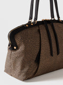 Borbonese FRAME Borsa shopping di Tessuto riciclato Op e Pelle