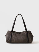 Borbonese POCHE BAULETTO MEDIUM Borsa a spalla in tessuto riciclato Op e Pelle