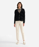 Alviero Martini Cardigan scollo a V in filato peloso Nero