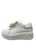 Tosca blu Sneaker Sweet City in pelle con fiocchetti colore bianco