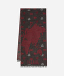 Alviero Martini Sciarpa Geo Pieno Cuori in misto lana e modal 40x180
