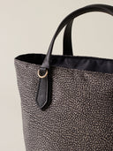 Borbonese Borsa Shopping S. Donna OP Naturale in Tessuto e Vitello Stampa OP con Manici